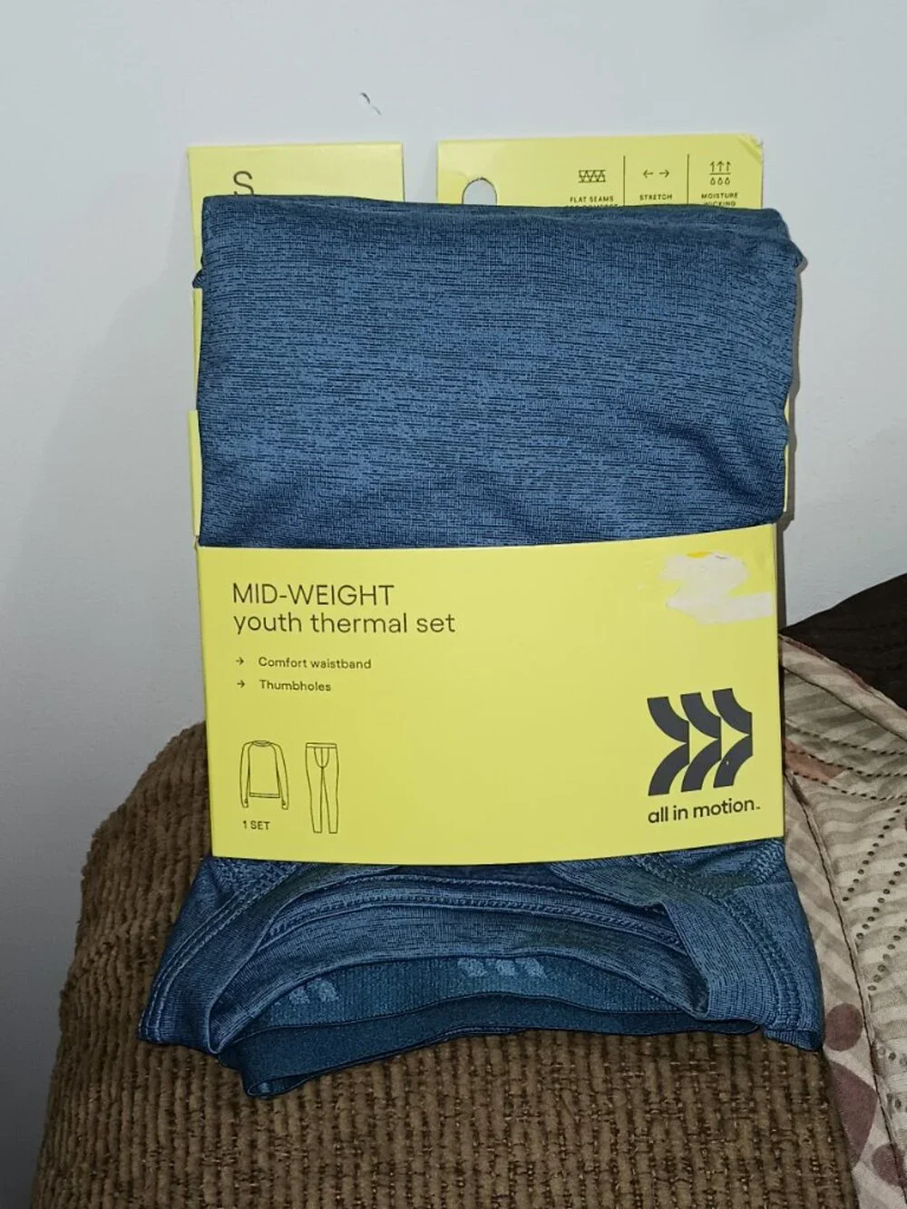 NEW Boys' 2pk Thermal Underwear Set - All In Motion™ Heather Blue Large (10/12)